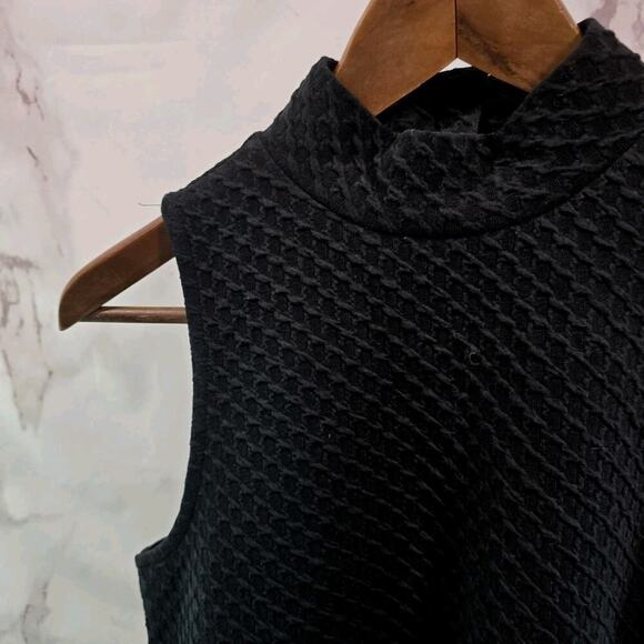 Anthropologie Top Womens Small Tank Textured Button Back Mock Neck Eri Ali - Picture 2 of 9